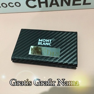 ซองใส่บัตร montblanc หรูหรา แกะสลักชื่อฟรี