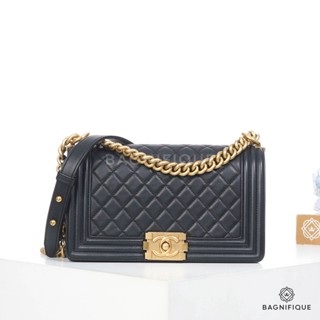 CHANEL BOY 10 BLACK CAVIAR GHW