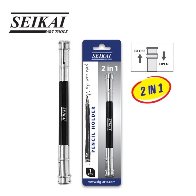 SEIKAI Pencil Holder ปลอกต่อดินสอ 2 in 1 แบบหัวหนีบล็อค รุ่น SE-CY004