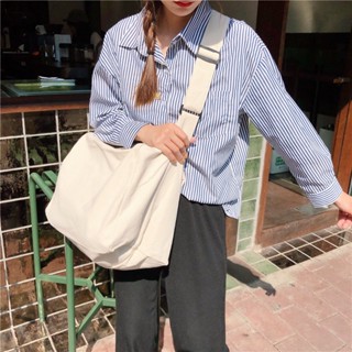 Messenger Bag Minimal กระเป๋าผ้าแคนวาส แบบสะพายไหล่ พร้อมส่ง