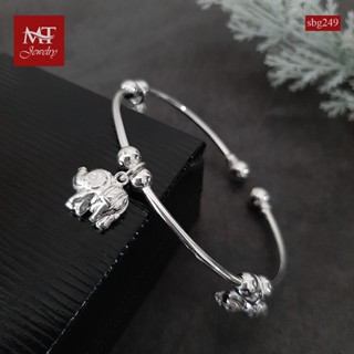 MT กำไลข้อมือเงินแท้ ตุ้งติ้ง ช้าง (กำไลก้านตัน) ข้อมือ 16, 17 ซม. Solid 925 Sterling Silver Bangle (sbg249) MT Jewelry มณีธารา