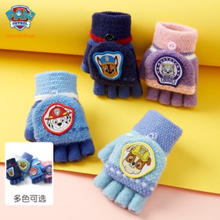 paw patrol ถุงมือ แบบครึ่งนิ้ว แบบหนา ให้ความอบอุ่น ลาย Wang Team น่ารัก แฟชั่นฤดูใบไม้ร่วง และฤดูหนาว สําหรับเด็กผู้ชาย และเด็กผู้หญิง