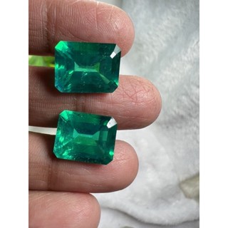 synthetic Lab Doublet Green Emerald Octagon 16x12 - 23cts(2pcs)