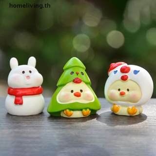 Home โมเดลตุ๊กตาเรซิ่น รูปซานต้า กวาง หิมะ ขนาดเล็ก สําหรับตกแต่งสวน คริสต์มาส 1 ชิ้น