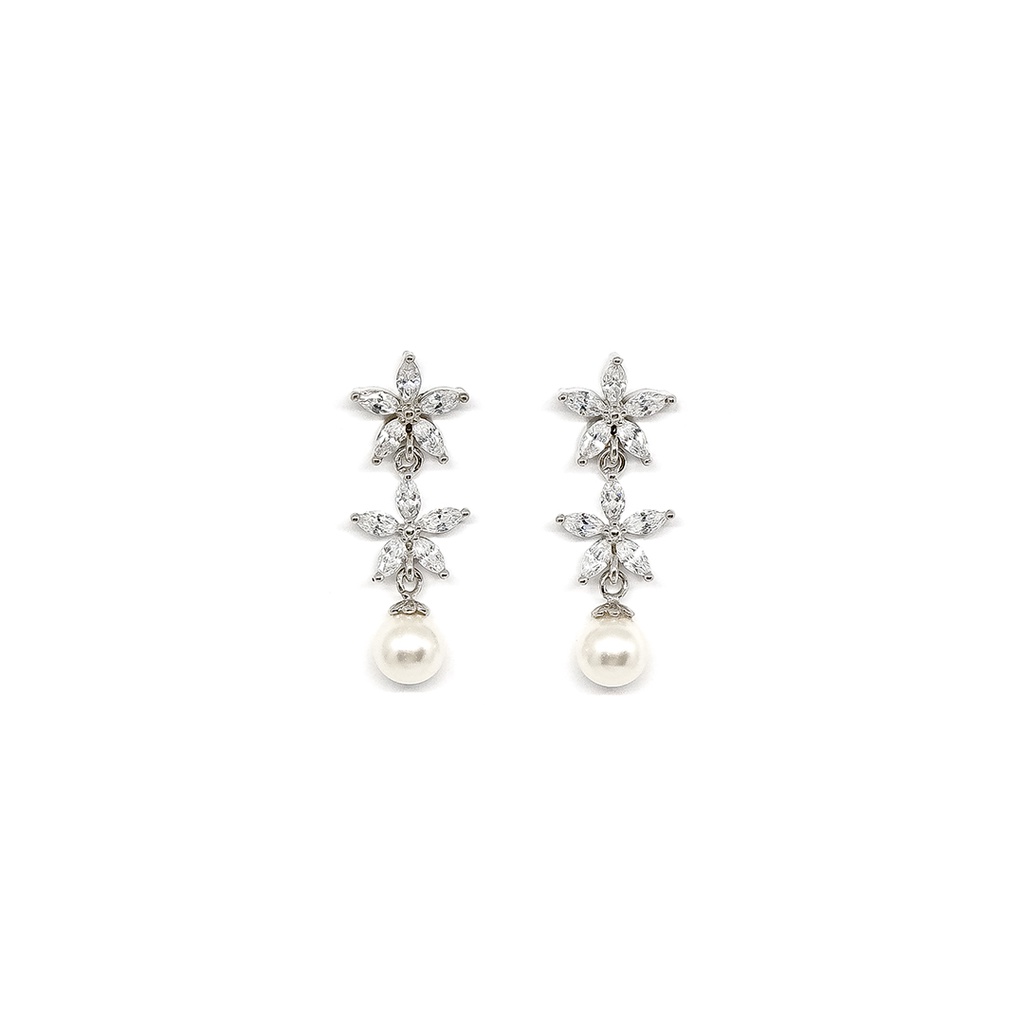 Fyne Fories Sunkissed Earrings ♡ ต่างหูดอกไม้ประดับ zirconia ♡ fynefories
