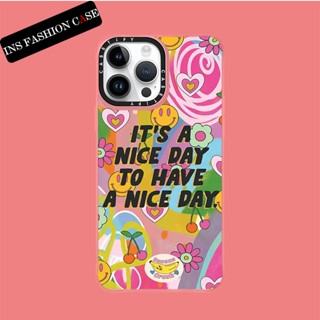 Casetify X NICE DAY เคสโทรศัพท์มือถือนิ่ม กันกระแทก กันตก ลาย BLACK Pink สีพื้น สําหรับ iPhone 14 13 12 11 Pro MAX IX XS MAX XR