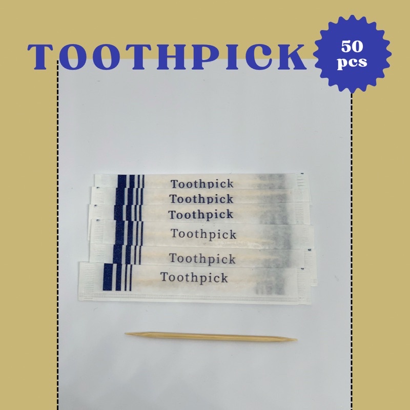 ไม้จิ้มฟัน 50 ชิ้น Toothpick 50 pieces (น้ำเงิน)