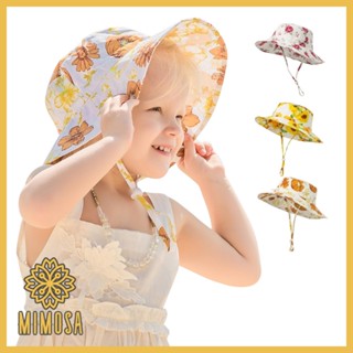 MIMOSA (F01) หมวกเด็ก ลายดอกไม้ หมวกเด็ก ชาย หญิง มีเชือก สวยงาม สีสันสดใส สำหรับเด็ก 3-5 ขวบ