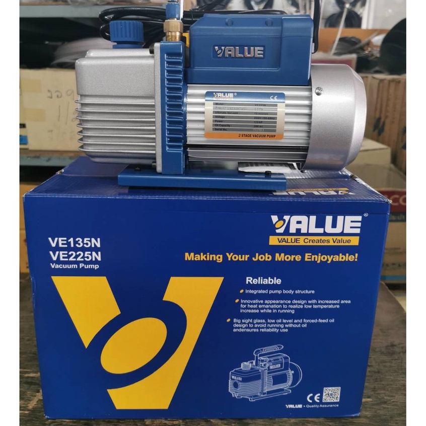 เครื่องแว็คคั่มVALUE VE225N Single Stage : Vacuum Pump : โอเคอะไหล่แอร์