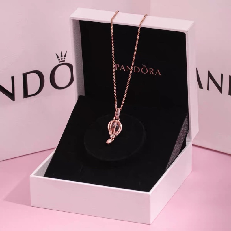 [พร้อมส่งทีไทย]Pandora สร้อยคอ สร้อยคอพร้อมจี้ บอลลูน Sparkling Hot Air Balloon Necklaceของขวัญสำหรับคนพิเศษของแท้P27P28