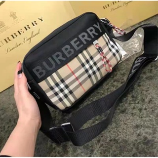 Hobo Burberry กระเป๋าสะพายไหล่ กระเป๋าหนัง หรูหรา สําหรับผู้ชาย และผู้หญิง