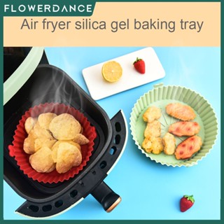 ซิลิโคน Air Fryer กระดาษ Liners เปลี่ยน Reusable Air Fryer ซิลิโคนหม้อตะกร้าสำหรับ Air Fryer Steamer ไมโครเวฟ Non-Stick ทนความร้อนสูง Air Fryer หม้อเสื่อ Flowerdance