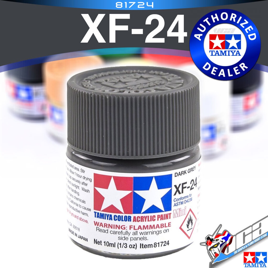 TAMIYA 81724 XF-24 XF24 FLAT DARK GREY GRAY MATT MATTE เทาเข้มด้าน ACRYLIC PAINT MINI COLOR 10ML สีอ