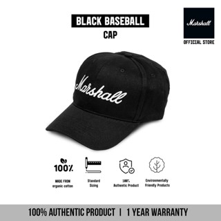 Marshall Travel หมวกแก๊ป หมวกแฟชั่น มาร์แชลลิขสิทธิ์แท้ Black Baseball Cap With White Logo