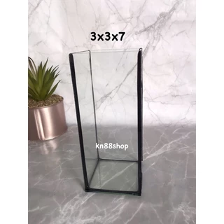 โหลปลากัดขนาด 3x3x7 และ 3x3x8 นิ้ว กระจกหนา 3 มิล มีทั้งกาวใสและกาวดำ