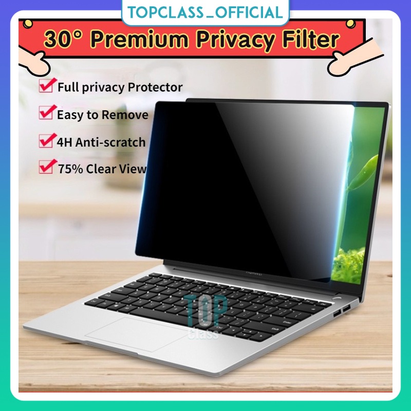 นิ้ว ฟิล์มกันมอง Privacy Filter แผ่นฟิล์มกรองแสงป้องกันการแฟิล์มกันมอง แผ่นฟิล์มกรองแสงป้องกันการแอบมอง แผ่นจอกันการมอง ฟิล์มกันเสือก ฟิล์มโน๊ตบุ๊ค 12.5 13.3 14 15.6 16 21.5 23.8 24