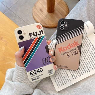 Video Tape Label เคสไอโฟน 12 13 11 14 pro max เคส iPhone 7 8 Plus Se2020 Kodak E180 case X Xr XsMax FUJI E240 cover