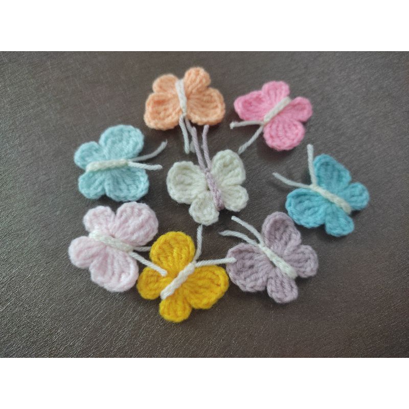 ผี้เสื้อไหมพรมถักน่ารักๆ