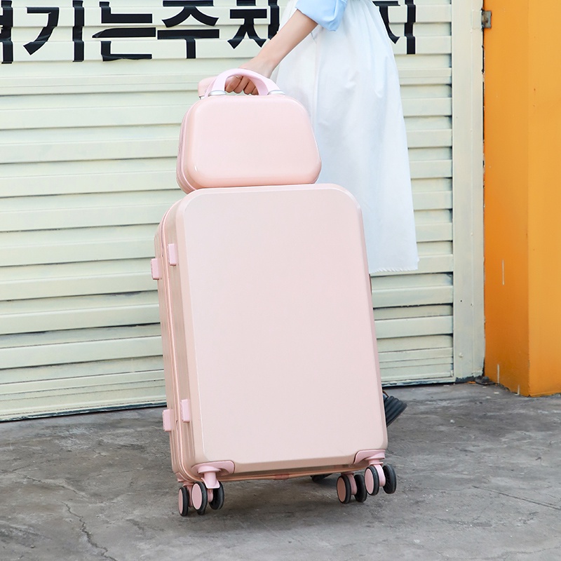 Luggage กระเป๋าล้อลากแข็งแรง วัสดุPV 4ล้อคู่/กระเป๋าเดินทาง /ไชส์20”22”24”นิ้ว 4ล้อ ---  กระเป๋าเดินทาง mini 6 สี 🧳14นิ้
