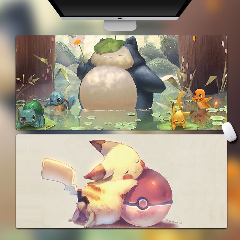 แผ่นรองเมาส์โปเกมอนสุดน่ารัก Pikachu Ibrahimovic Duck Jenny Turtle Frog Seed แผ่นรองโต๊ะคอมพิวเตอร์