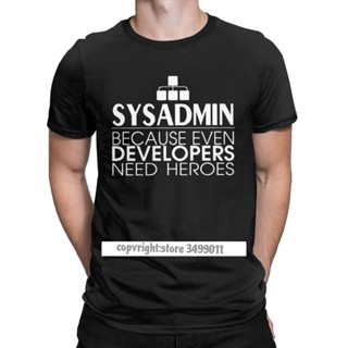 เสื้อยืด ผ้าฝ้าย พิมพ์ลายนักพัฒนาฮีโร่ Linux Sysadmin Unix Debian Ubuntu สไตล์สตรีท สําหรับผู้ชาย