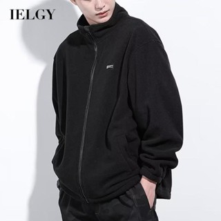 Ielgy เสื้อแจ็กเก็ต ผ้าขนแกะ สไตล์ญี่ปุ่น สําหรับผู้ชาย