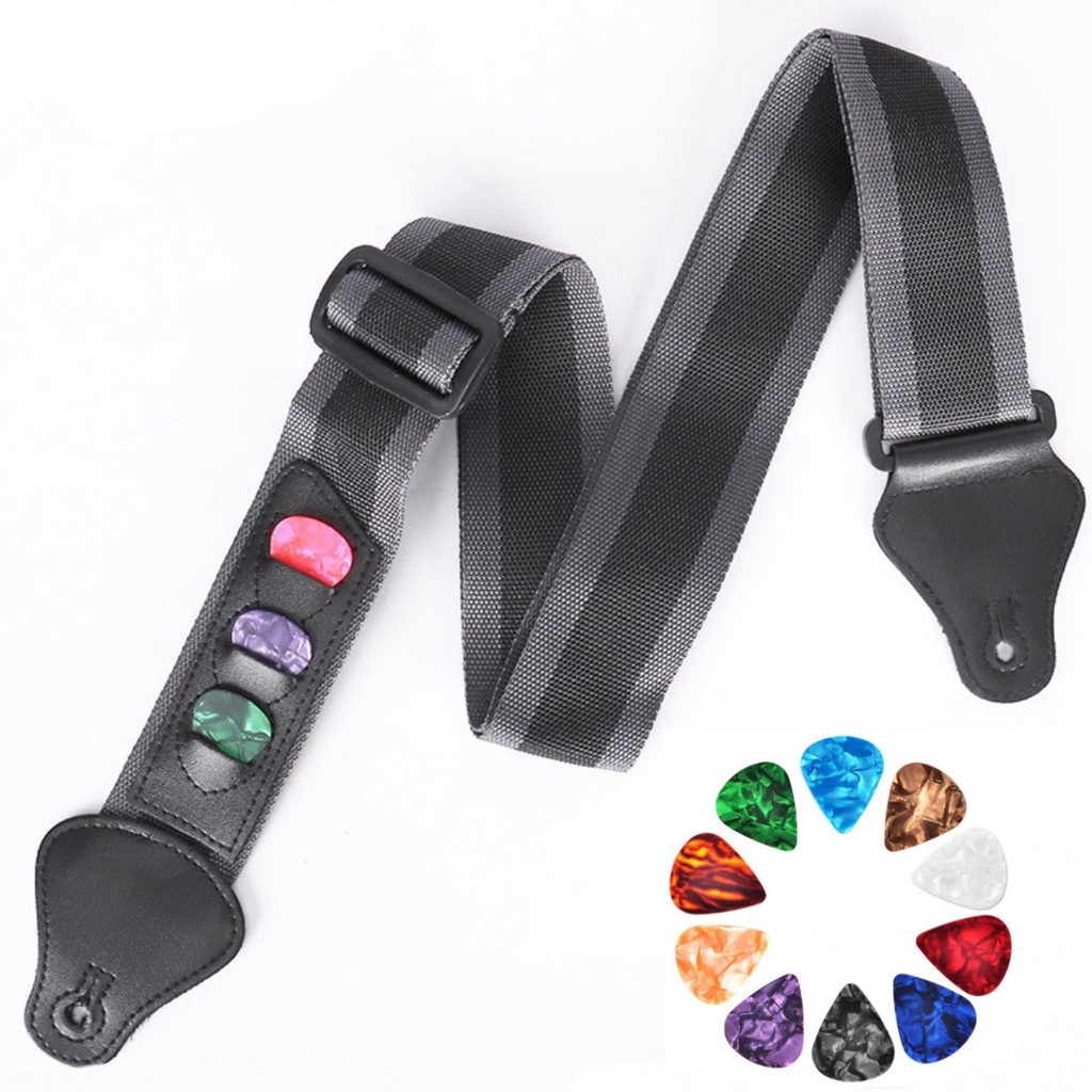 สายคล้องกีตาร์ไฟฟ้า หนัง PU ปรับได้ อุปกรณ์เสริม สําหรับกีตาร์อะคูสติก เบส ราคา ถูกที่สุด ดีลบีเคเค แกลเลอรีภาพที่ 7