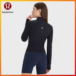 Lululemon  ใหม่ เสื้อแจ็กเก็ต แขนยาว มีซิป ระบายอากาศ เหมาะกับการเล่นโยคะ กีฬา ฟิตเนส DS211