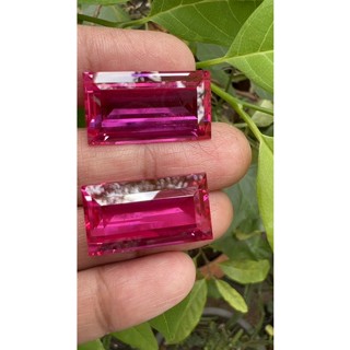 Synthetic Lab Ruby Baguette 13x24- 70cts(2pcs)