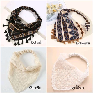 พร้อมส่ง! ผ้าคาดผมสามเหลี่ยม ผ้าโพกผมวินเทจ Vintage Kerchief
