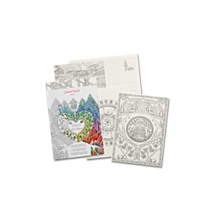 Colouring Postcards Esprit Des Alpes สมุดโปสการ์ดภูเขาเเอลป์ 12x16.5 ซม. มี 5 เเบบ 12 เเผ่น #454.201