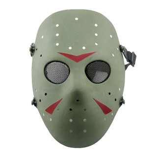 หน้ากาก Mask Friday The 13th วันศุกร์ที่ 13 Jason Voorhees เจสัน วอร์ฮีส์ C-12 สีเขียว วัสดุ PC เกรด A สุดโหด Horror