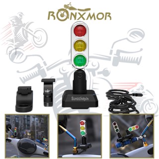 Ronxmor ไฟสัญญาณเตือนติดหมวกกันน็อค ปรับได้ สําหรับรถจักรยานยนต์