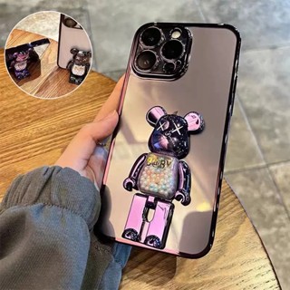 เคสโทรศัพท์มือถือ ป้องกันเลนส์กล้อง 360 องศา สําหรับ iPhone 14 Pro Max Plus 13 12 Pro Max° ขาตั้งหมุน ชุบใส TPU กันกระแทก ฝาหลัง