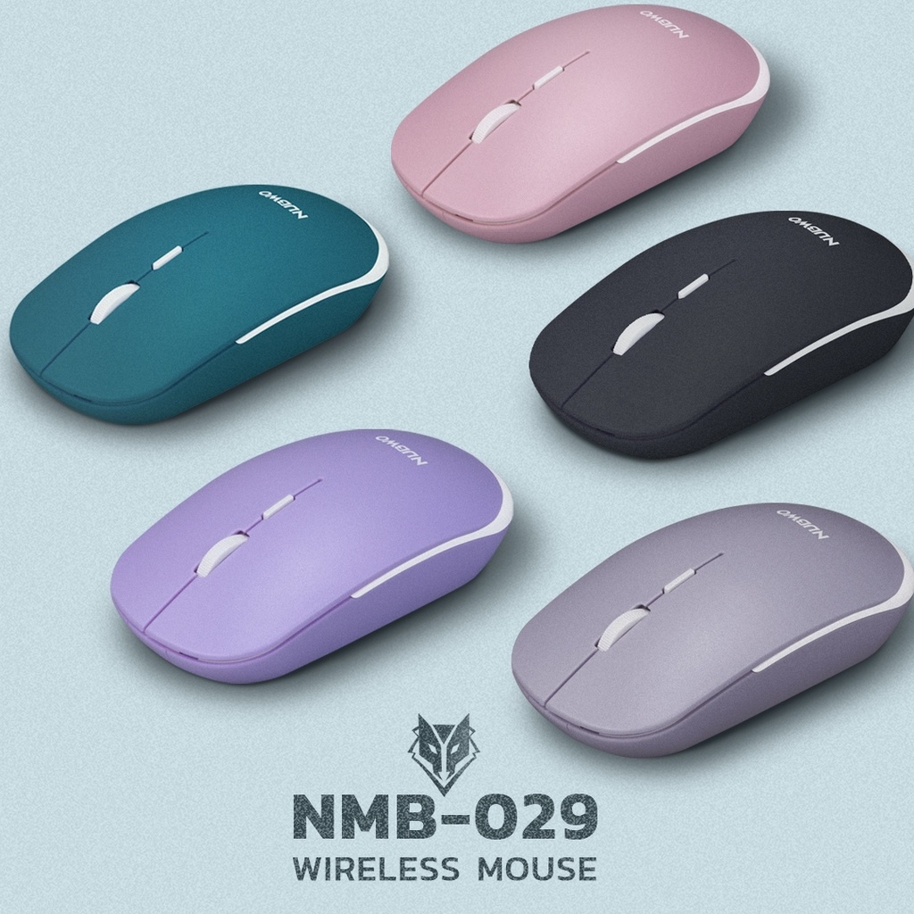 Nubwo Mouse Wireless เมาส์ไร้สาย ไวเลส เสียงเงียบ มีให้เลือก 5 สี รุ่น NMB-029 รับประกันศูนย์ 1 ปี