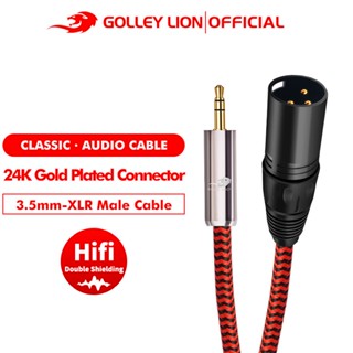 Golley LION สายเคเบิล 3.5 มม. เป็น XLR ตัวผู้ พร้อมลําโพงมิกเซอร์ ขยายเสียง แท็บเล็ต โทรศัพท์ สีแดง