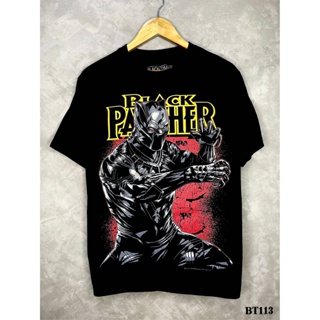 Blackpantherเสื้อยืดสีดำสกรีนลายBT113