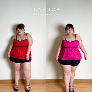 “Tone top” เสื้อสายเดี่ยวปรับสายได้ เสื้อสายเดี่ยวพลัสไซต์ สายเดี่ยวคนอ้วน สายเดี่ยวคริสมาสต์ตรุษจีน เสื้อสายเดี่ยวสีแดง