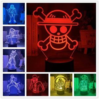 โคมไฟ LED รูป One Piece Luffy Zoro Nami พอร์ต USB พร้อมรีโมตคอนโทรล เหมาะกับของขวัญ สําหรับตกแต่งห้องนอน