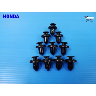 HONDA  ALL MODELS year 2004 BUMPER CLIPS SET (10 PCS.) "BLACK" with STEEL / ตัวกิ๊บล็อคกันชน (มีเหล็ก) ขนาด 10 มม.  สีดำ