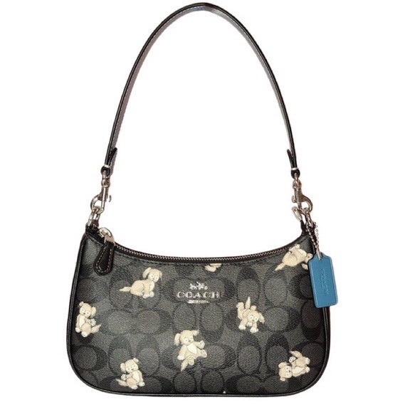🇺🇸coach แท้100%🇺🇸กระเป๋าสะพายไหล่ CC775 Teri In Signature Canvas Happy Dog Print Coated-canvas Tote