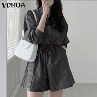 ชุดจั๊มสูทVONDA,ลำลองสไตล์เกาหลี(ไซด์ XL)สีดำ ของจริงผ้าสวยค่ะ