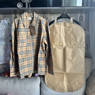 Burberry Logo Print Jacket Shirt Zipper เสื้อเชิ้ต แขนยาว ซิป BBR โลโก้ เบอเบอรี่