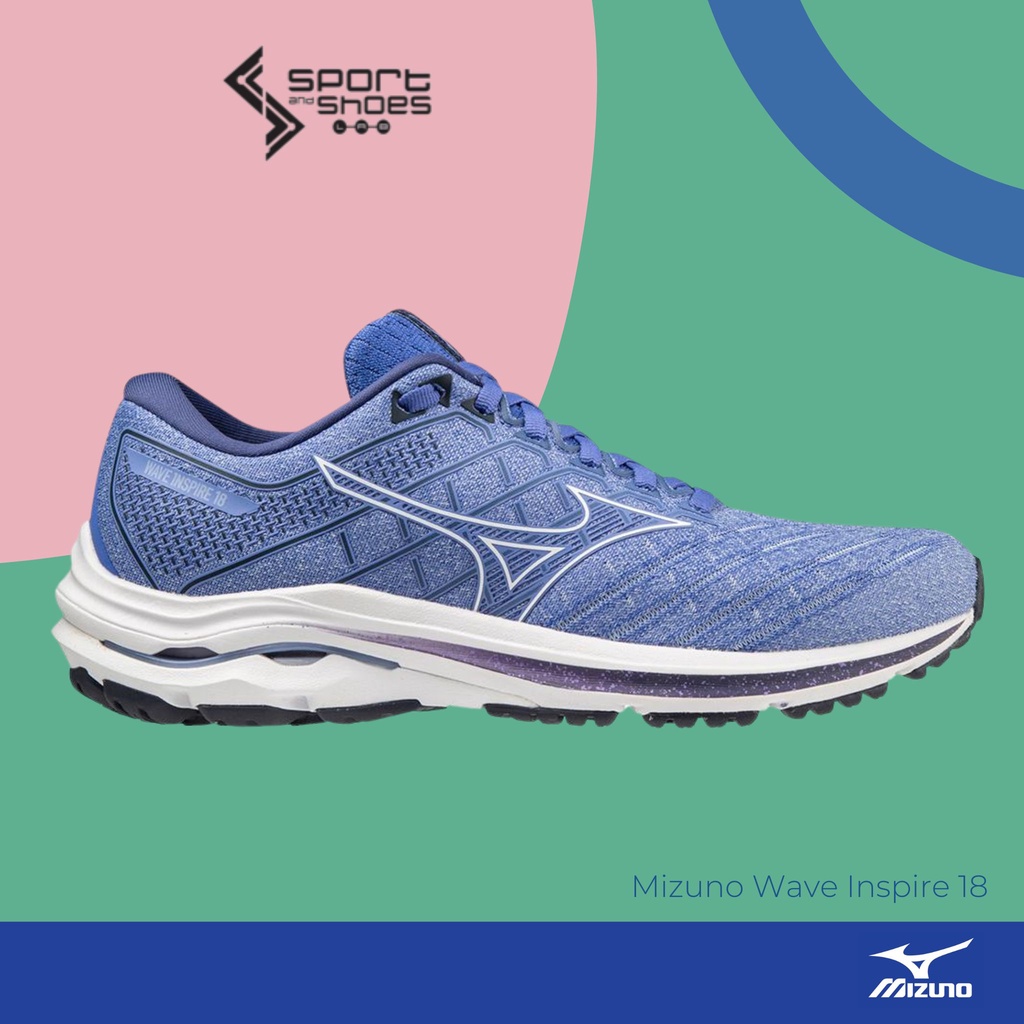 [ซื้อแล้วไม่รับเปลี่ยนคืนทุกกรณี] Mizuno Wave Inspire18  รองเท้าวิ่ง (หน้าเท้ากว้าง) สำหรับผู้ชายเเล