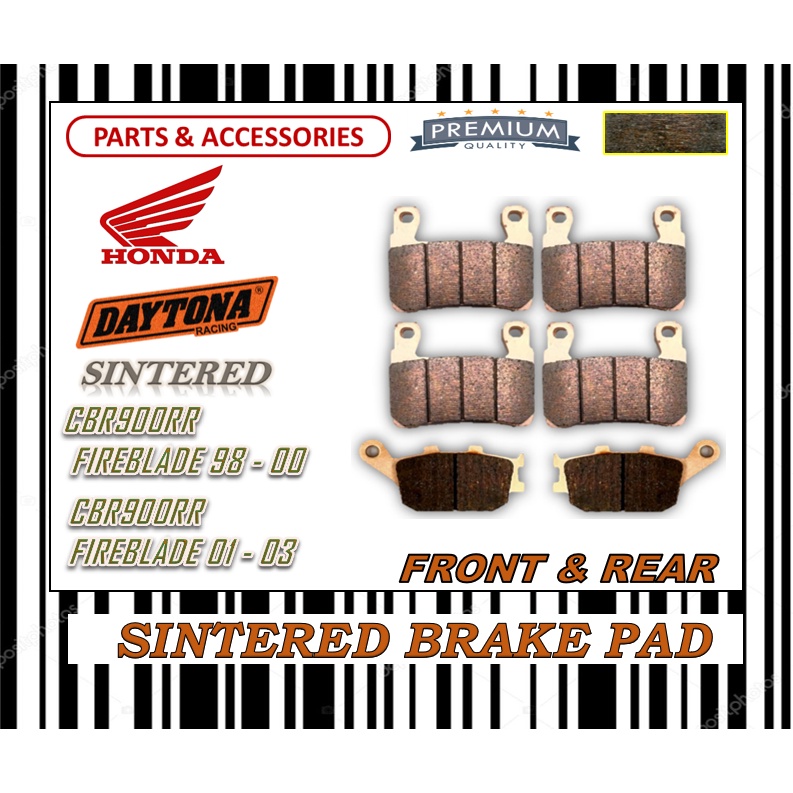 HONDA CBR900RR FIREBLADE 98-03 ผ้าเบรคชุด FR0NT & ด้านหลังรวมทุกอย่างยาว LIFE DAYTONA