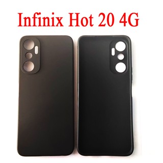 พร้อมส่ง เคสโทรศัพท์มือถือ สีดําล้วน สําหรับ Infinix Hot 20 4G
