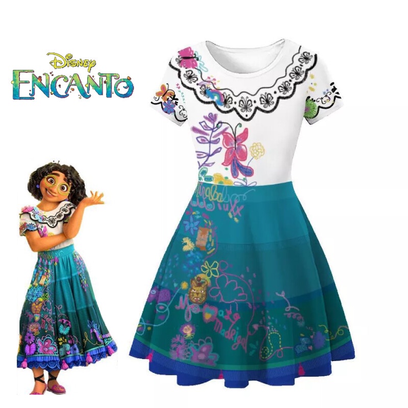 Mirabel Encanto Isabella สาวชุดฮาโลวีนคอสเพลย์เครื่องแต่งกายสําหรับเด็กเสื้อผ้า