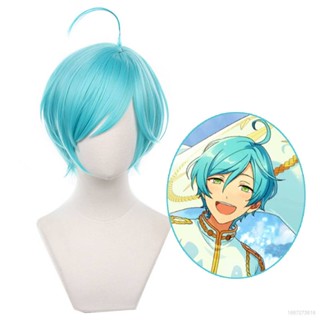 วิกผมสั้น คอสเพลย์อะนิเมะ Stars Shinkai Kanata สีฟ้า สําหรับวันฮาโลวีน NS3