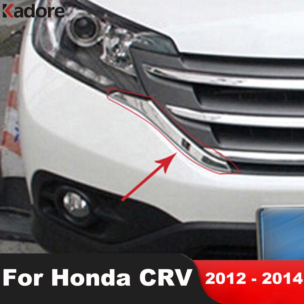 แถบตกแต่งกระจังหน้ารถยนต์ ABS โครเมี่ยม สําหรับ Honda CRV 2012 2013 2014