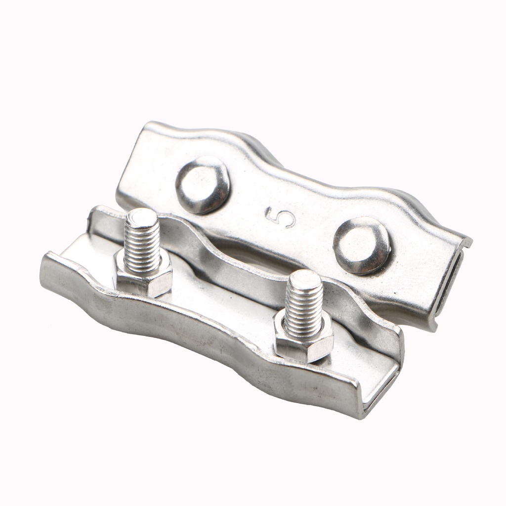 กิ๊บล็อคลวดสลิงคู่ สแตนเลส 304  สแตนเลสเชือกลวดคู่ จับคลิปยึดสายคาลิปเปอร์ ตัวยึดสลิง กิ๊บล็อค กิ๊ปล็อค - รูปที่ 3